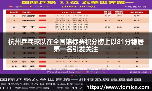 杭州乒乓球队在全国锦标赛积分榜上以81分稳居第一名引发关注